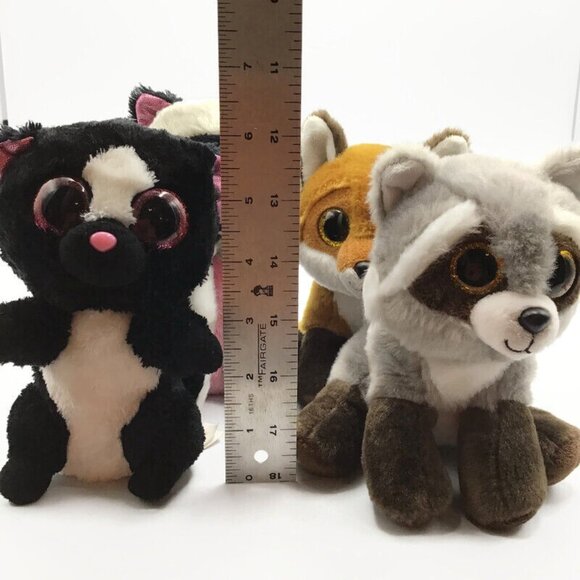 Ty Beanie Boos Forest Animals Rocco Bandit Racoon Fay Fox Flora Skunk Woodland - Picture 14 of 14